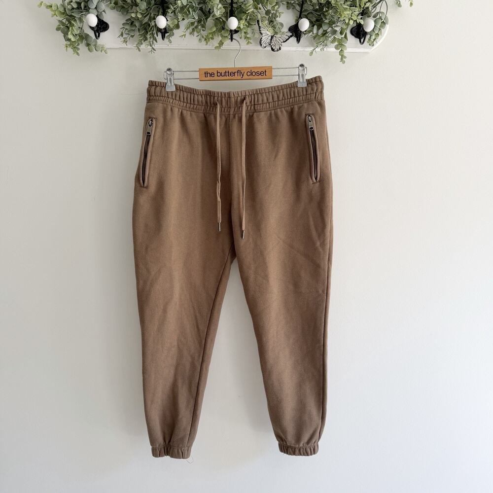 Maison Article Men's Large Brown Premium Fleece Joggers Brown Mens Large 15-57